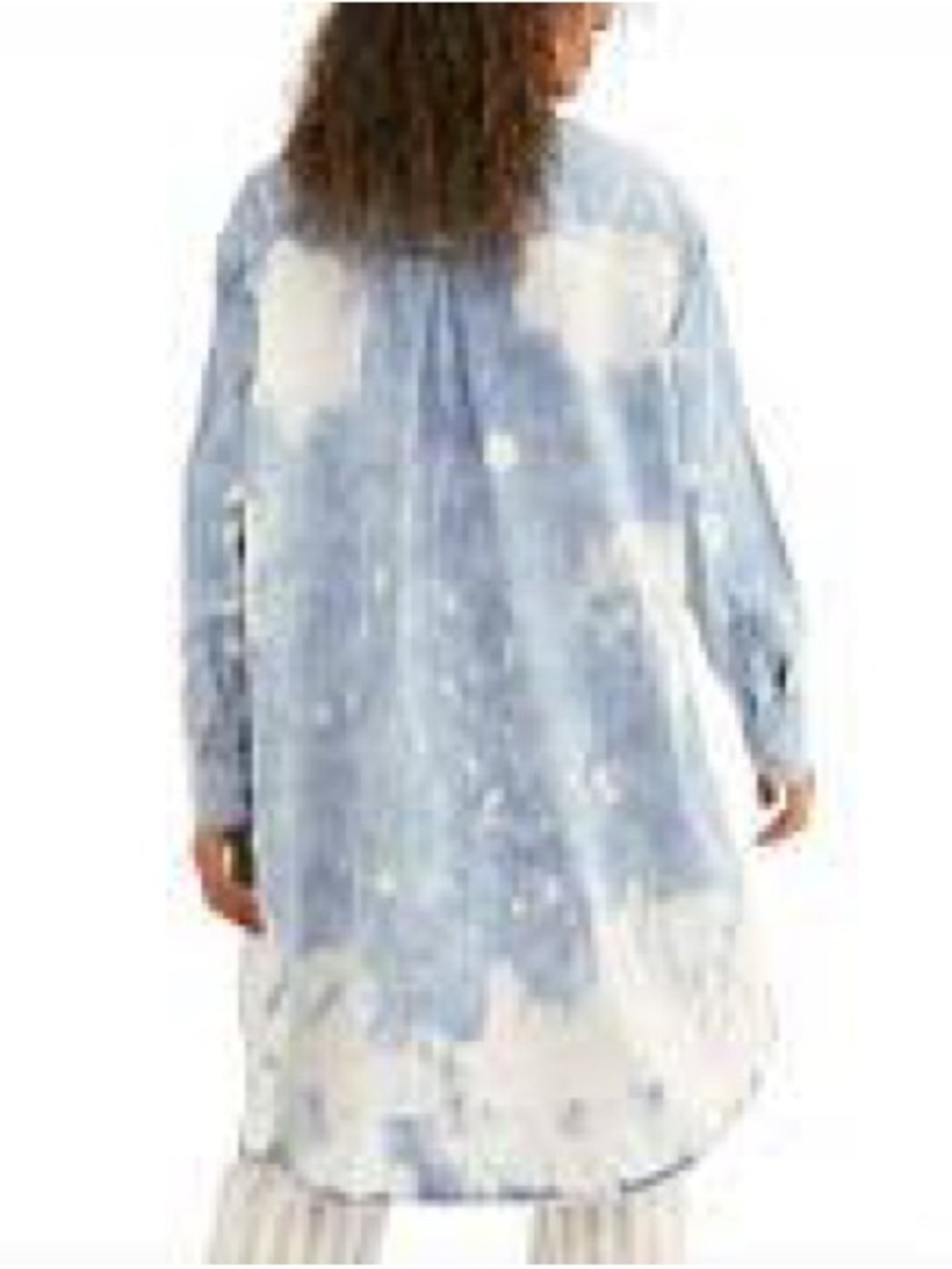 We The Free Light Blue and White Tie-Dye Mini Dress